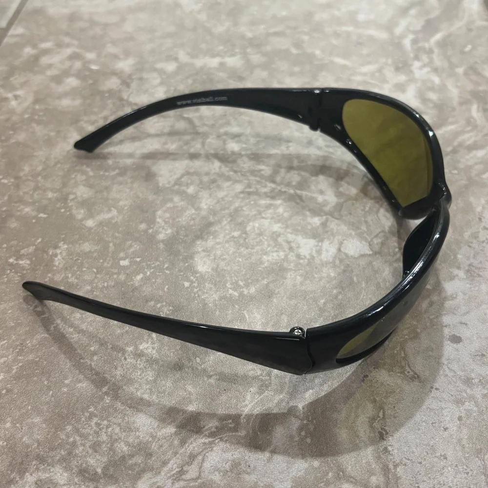 Visiball Golf Ball Finder Sunglasses Mens Black Wrap Around Yellow Tint Lenses
